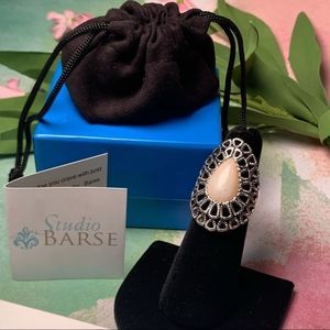 Barse Sterling Silver Pink Opal Ring